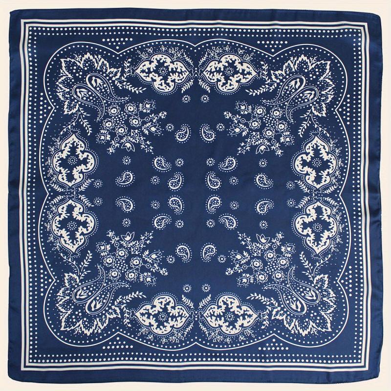 Paisley Print Square Scarf Silk Shawl Bandana Head Wraps Neckerchief