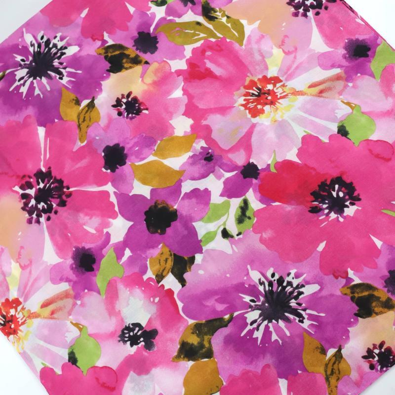 Red Flower Print Tassel Scarf Boho Shawl Casual Windproof Head Wrap