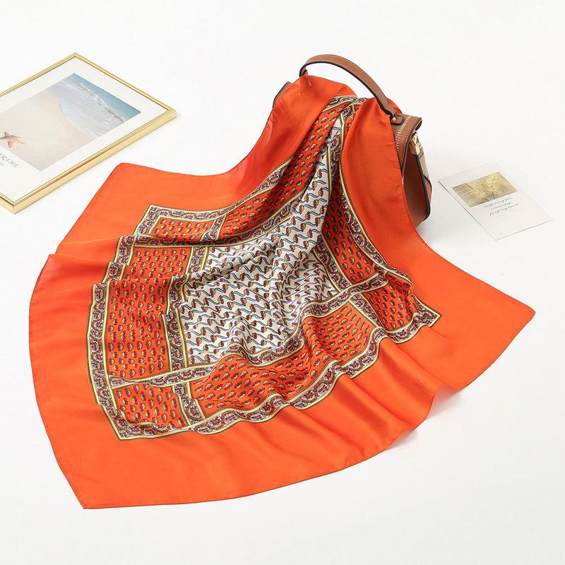 Retro Silk Scarf Small Hair Band Professional Square Scarf Head Scarf