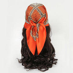Retro Silk Scarf Small Hair Band Professional Square Scarf Head Scarf
