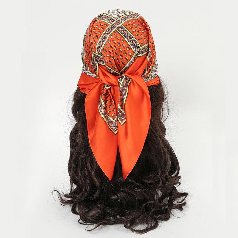Retro Silk Scarf Small Hair Band Professional Square Scarf Head Scarf