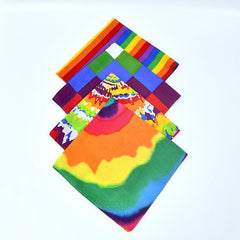 Rainbow Tie Dye Bandana Hip Hop Striped Square Scarf LGBT Gay Pride