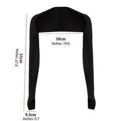 Women's Outdoor Arm Sleeve Shawl Cuff Gloves Solid Elastic Golf Shawl