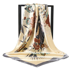 Satin Square Scarf Silk Large Neckerchief Accessory