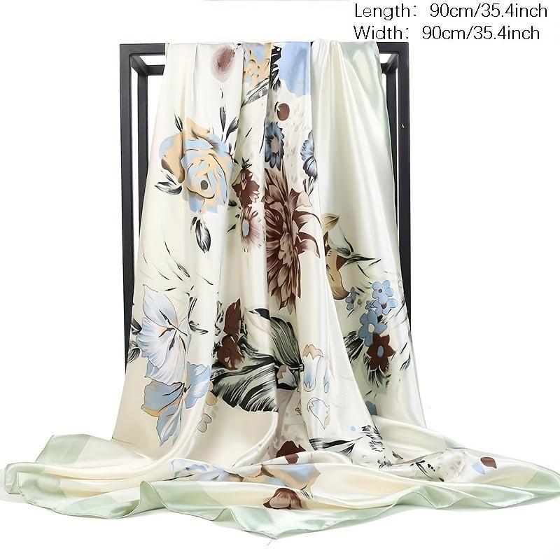 Satin Square Scarf Silk Large Neckerchief Accessory