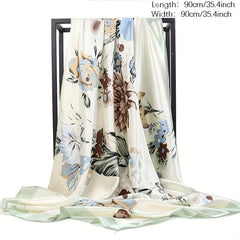 Satin Square Scarf Silk Large Neckerchief Accessory