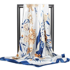 Satin Square Scarf Silk Large Neckerchief Accessory