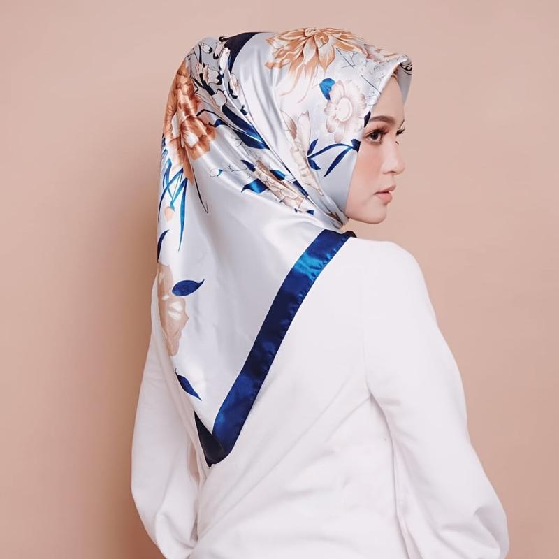 Satin Square Scarf Silk Large Neckerchief Accessory