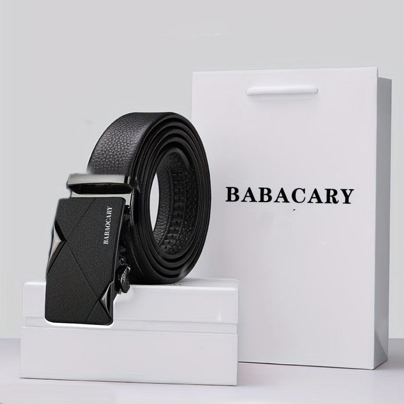 Men's Leather Belt Automatic Buckle Business Suit Waist Strap