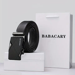 Men's Leather Belt Automatic Buckle Business Suit Waist Strap