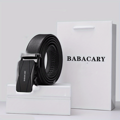 Men's Leather Belt Automatic Buckle Business Suit Waist Strap