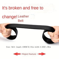 Men's Leather Belt Automatic Buckle Business Suit Waist Strap