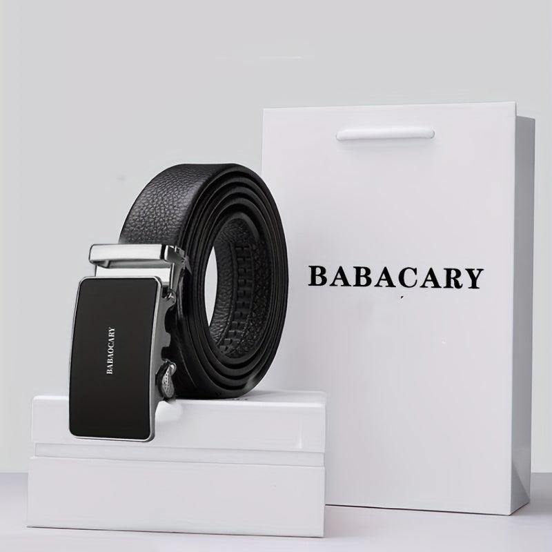 Men's Leather Belt Automatic Buckle Business Suit Waist Strap
