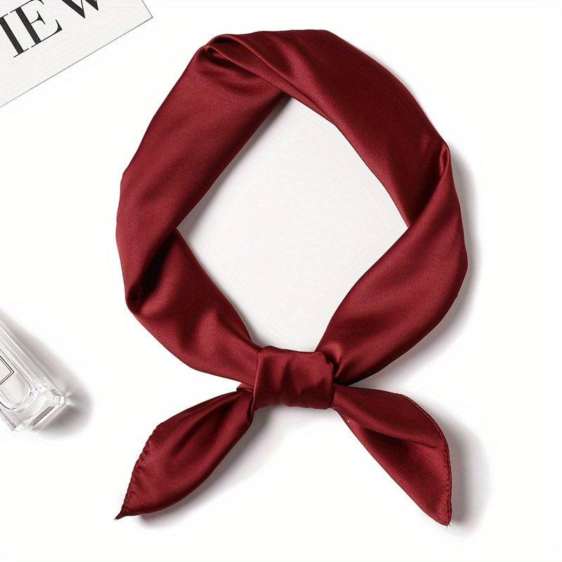 Solid Satin Silk 23 6 Square Scarf Lightweight Silk Neck Scarfs