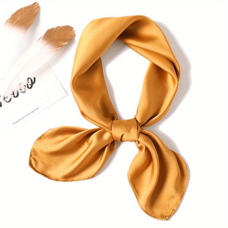Solid Satin Silk 23 6 Square Scarf Lightweight Silk Neck Scarfs