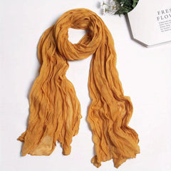 Vintage Crinkle Scarf Distressed Tie Dye Warm Shawls Neckerchief