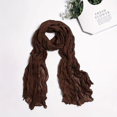 Vintage Crinkle Scarf Distressed Tie Dye Warm Shawls Neckerchief