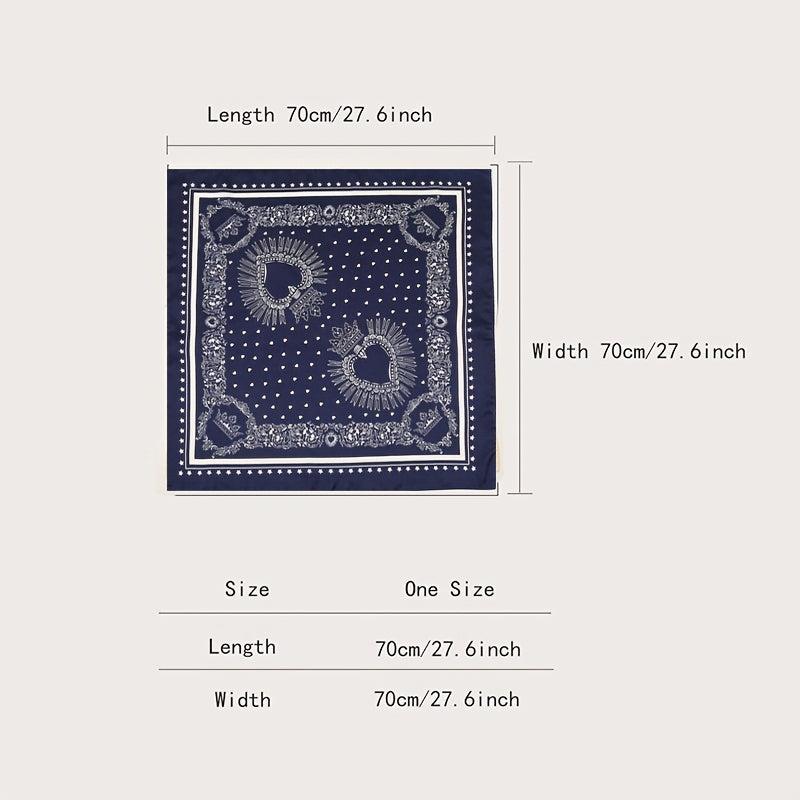Floral Pattern Printed Vintage Scarves Small Headband Scarf Headscarf