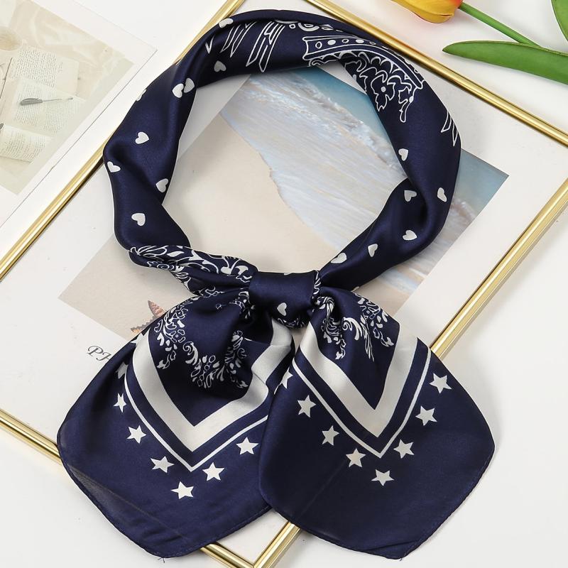 Floral Pattern Printed Vintage Scarves Small Headband Scarf Headscarf