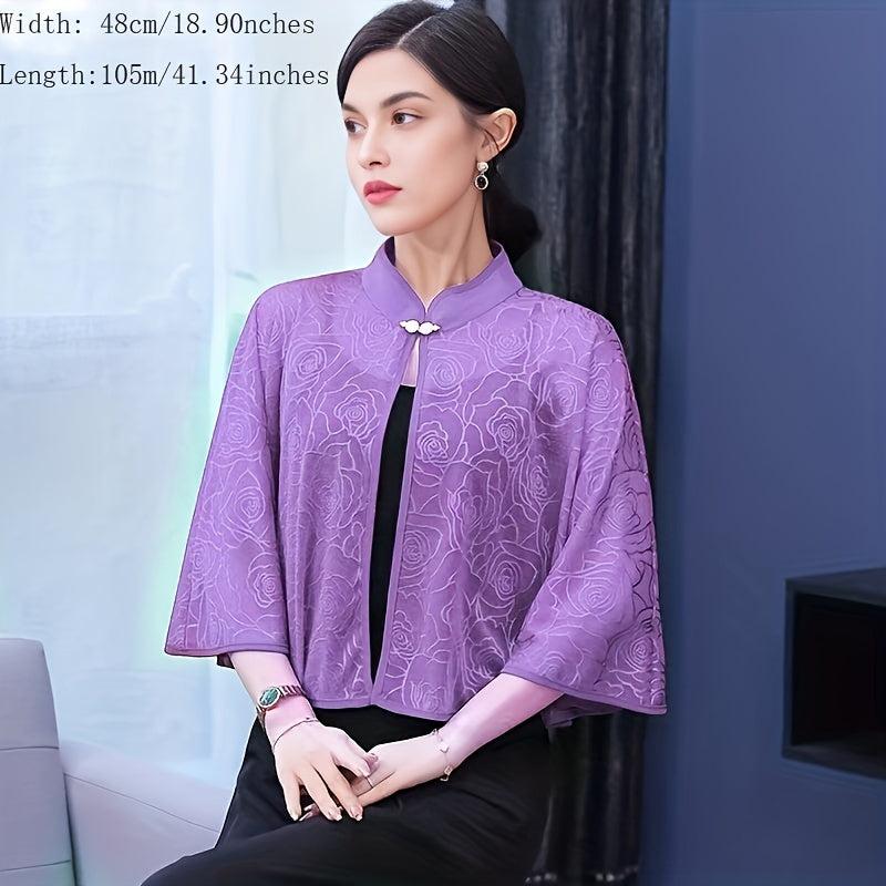 Cheongsam Outwear Shawl Solid Sunscreen Shirt Thin Retro Cape