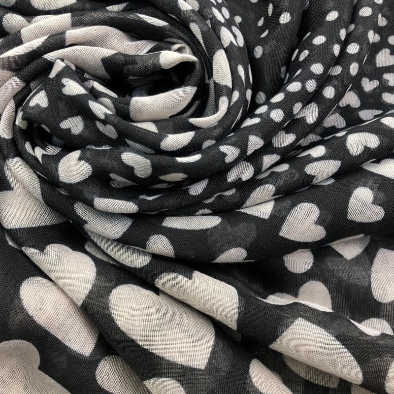Peach Heart Print Scarf & Shawl Head Wrap Sunscreen Travel Beach Towel