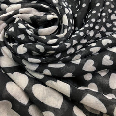 Peach Heart Print Scarf & Shawl Head Wrap Sunscreen Travel Beach Towel