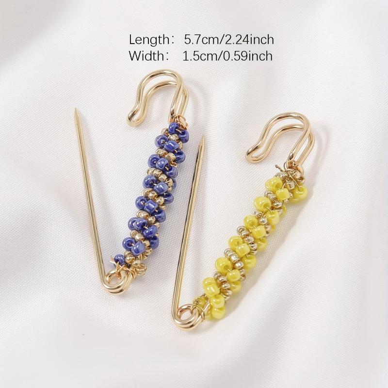 5pc Colorful Scarf Buckles Beads Brooches Sweater Shawl Clips