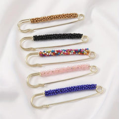 5pc Colorful Scarf Buckles Beads Brooches Sweater Shawl Clips