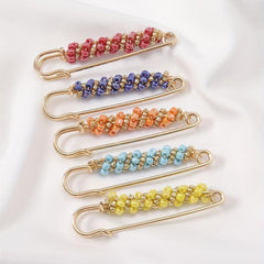 5pc Colorful Scarf Buckles Beads Brooches Sweater Shawl Clips