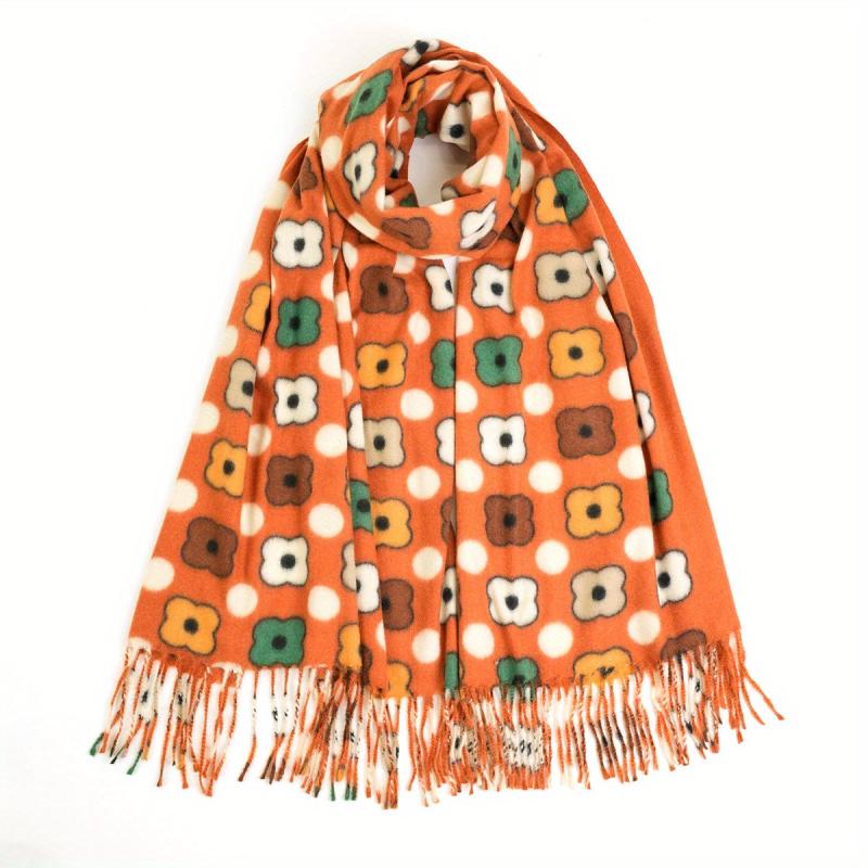 Cashmere Scarf Print Long Fringed Scarf Warm Sunscreen Shawl Casual Wrap