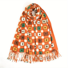 Cashmere Scarf Print Long Fringed Scarf Warm Sunscreen Shawl Casual Wrap