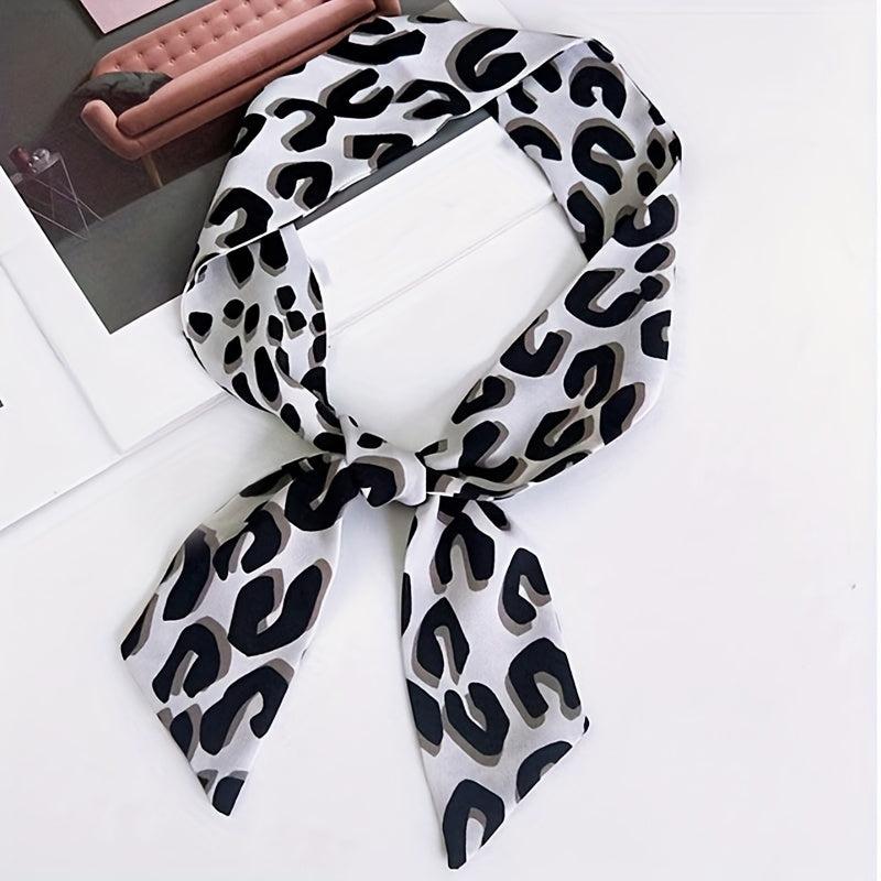 Leopard Neckerchief Long Ribbon Skinny Scarf Headband Hair Ribbon