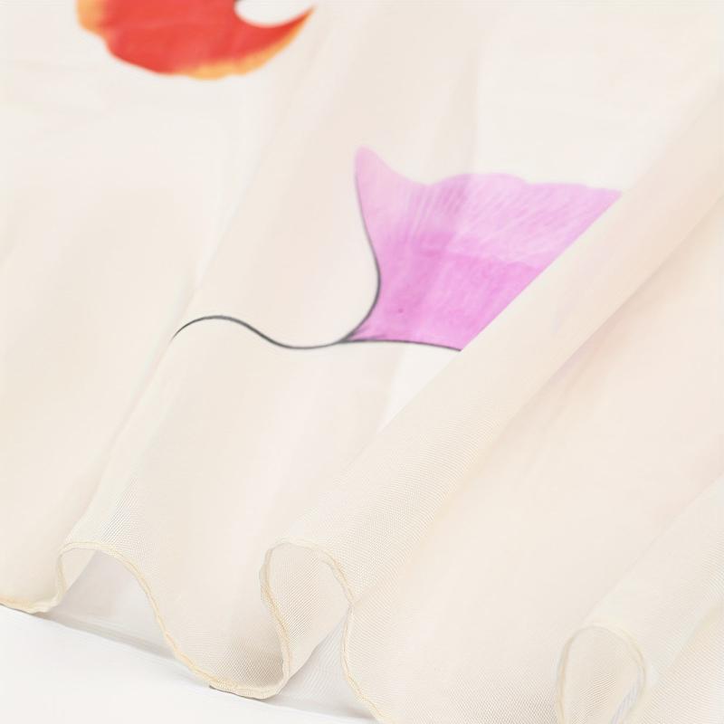 Colorful Ginkgo Leaf Print Scarf Hijab Shawl Windproof Head Wraps Bandana