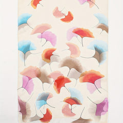 Colorful Ginkgo Leaf Print Scarf Hijab Shawl Windproof Head Wraps Bandana