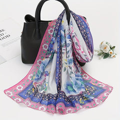 Colorful Floral Bohemia Scarf Thin Shawl Outdoor Sunscreen Head Wrap