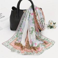 Colorful Floral Bohemia Scarf Thin Shawl Outdoor Sunscreen Head Wrap