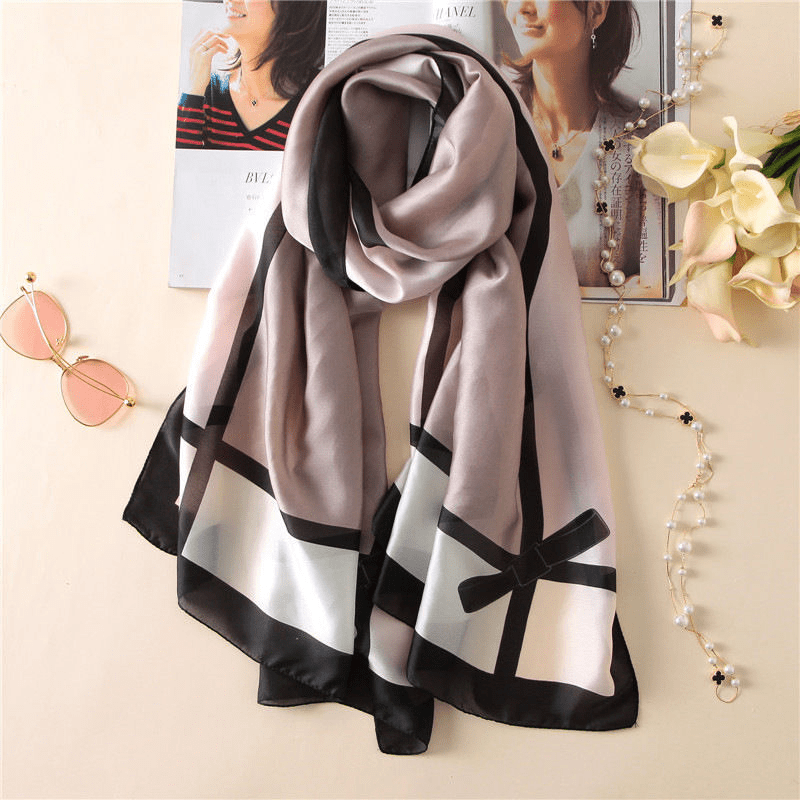 Satin Scarf Silk Shawl Head Wrap Hijab Sunscreen Beach Towel