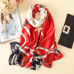 Satin Scarf Silk Shawl Head Wrap Hijab Sunscreen Beach Towel