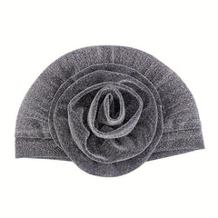 Silvery Glitter Flower Turban Cap Ramadan Headwrap Head Scarf Hijab Hats