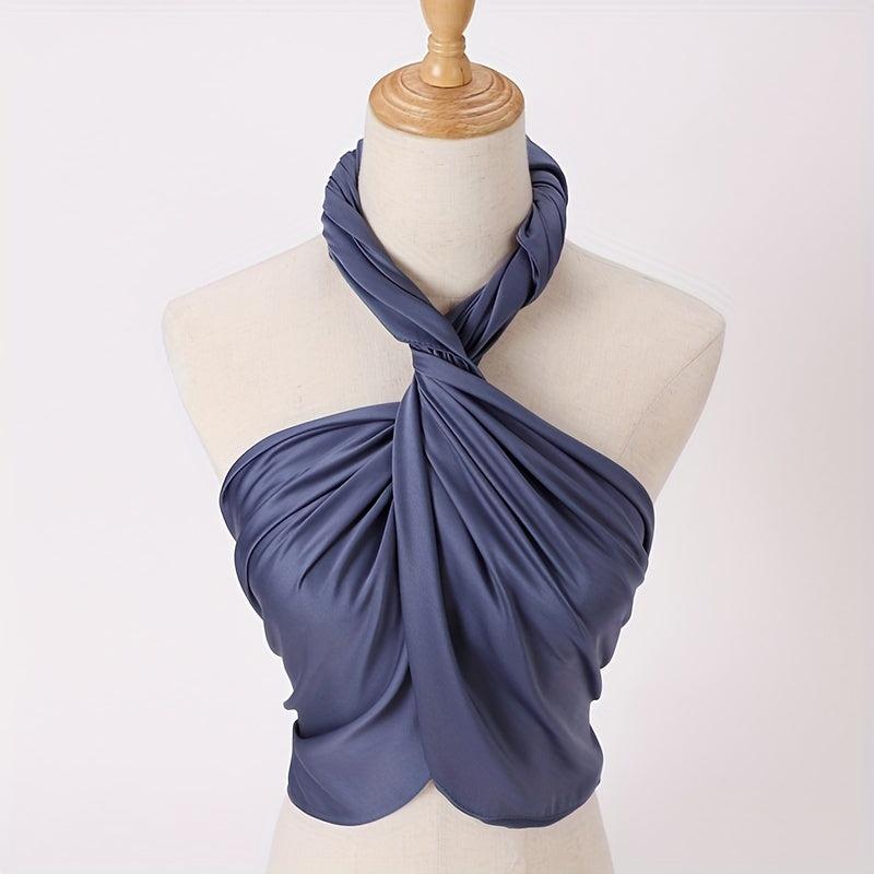 Solid Satin Beach Towel Square Scarf Hijab