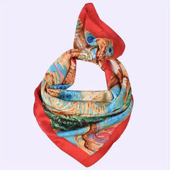 Vintage Style Square Scarf Silky Satin Sunscreen Headband