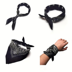 Paisley Printed Square Scarf Unisex Street Hip-hop Style Headband Sweat Absorb