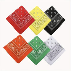 Paisley Printed Square Scarf Unisex Street Hip-hop Style Headband Sweat Absorb