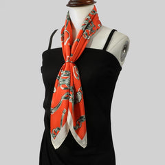 70 Square Scarf Vintage Chain Print Bandana Neckerchief Classic Head Wraps