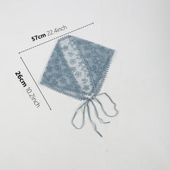 Floral Embroidery Triangle Scarf Lace Hollow Out Head Covering Bandana Neckerchi