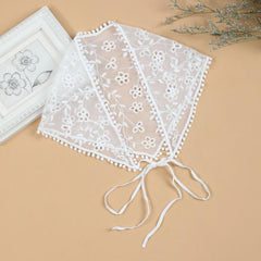 Floral Embroidery Triangle Scarf Lace Hollow Out Head Covering Bandana Neckerchi