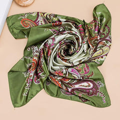 Vintage Style Satin Bandana Scarf Neck Wrap Headband For Women