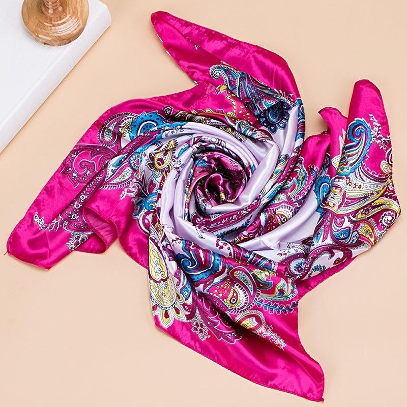Vintage Style Satin Bandana Scarf Neck Wrap Headband For Women