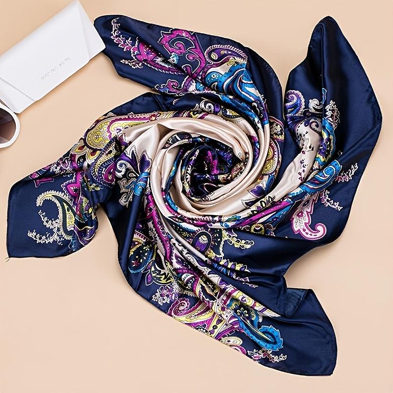 Vintage Style Satin Bandana Scarf Neck Wrap Headband For Women