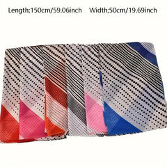 Thin Chiffon Scarf Polka Dot Stripe Print Block Shawl Casual Head Wrap